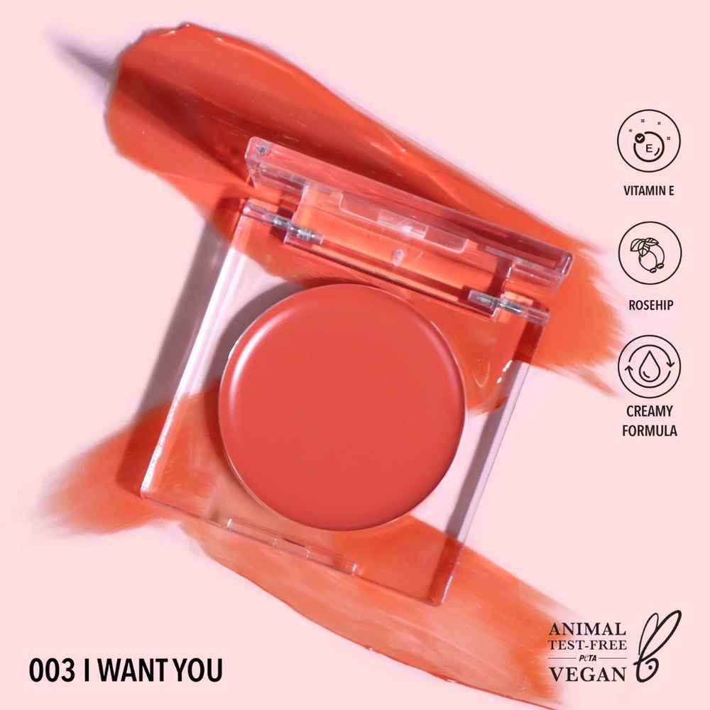 Moira Loveheat Flirty Cruelty Free Vitamin E Dewy Finish Buildable Cream Blush